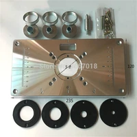 1pcset 700c aluminum plate with 4pcs insert rings wood router table for woodworking trimmers routers diy engrving machine
