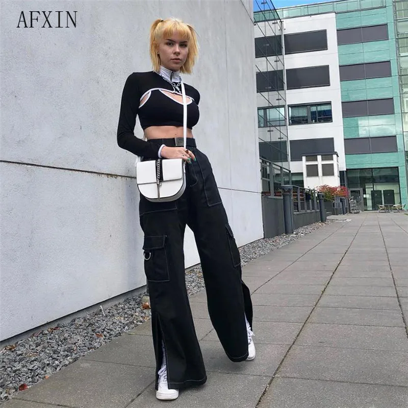 Модная женская черная водолазка с длинным рукавом укороченный топ в стиле