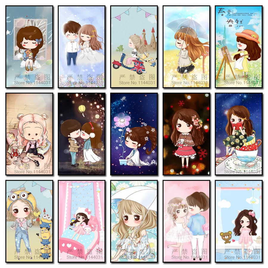

5D Diy Diamond Painting Needlework Cute Cartoon Girl Diamond Embroidery Home Decoration Mosaic Painting Full Rhinestones Picture