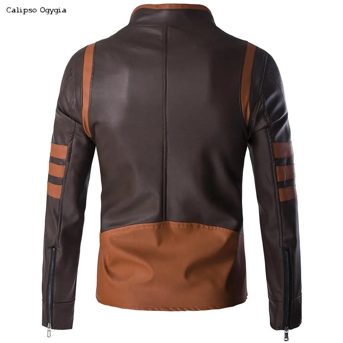 Мужская ветровка из искусственной кожи больших размеров M 5XL черная приталенная