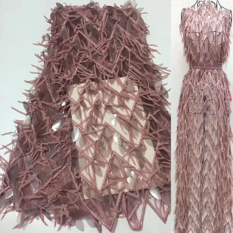 (5 ярдов/шт) Фантастическая партия африканского кружева ткань большие пайетки