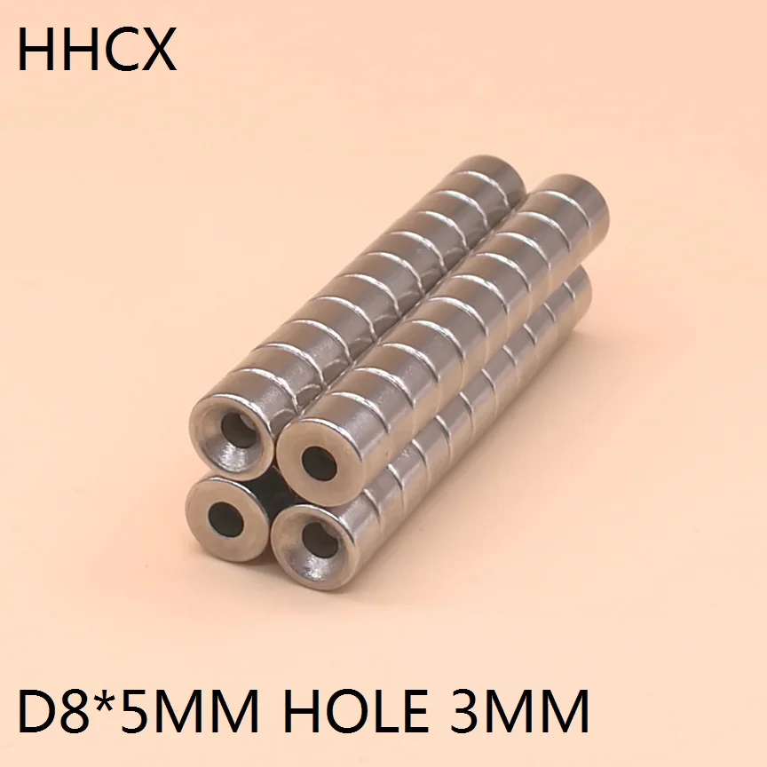 10 20 50 шт./лот магнит 8*5 отверстие 3 N35 Сильный D потайной NdFeB 8x5 Постоянные неодимовые