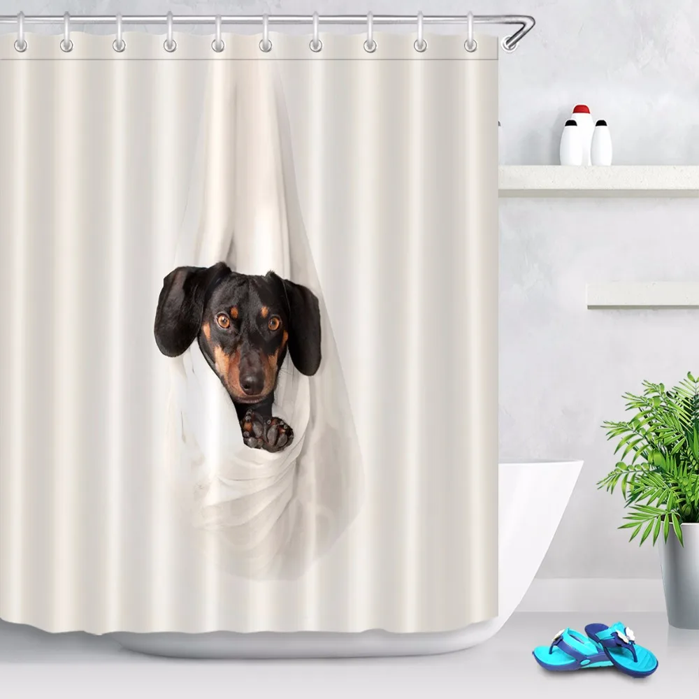 Занавеска для душа LB Funny Dog in Yoga эластичная лента занавеска ванной очень длинная