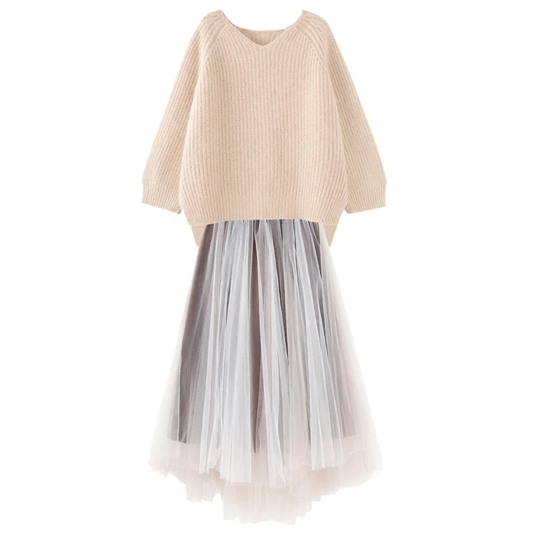 Костюм Богини осень-зима 2019 Новый стильный свитер плюс темпераментная