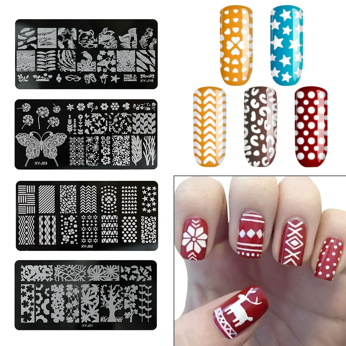 Шаблоны для печати ногтей синяя пленка окрашенная стальная кружевная пружина