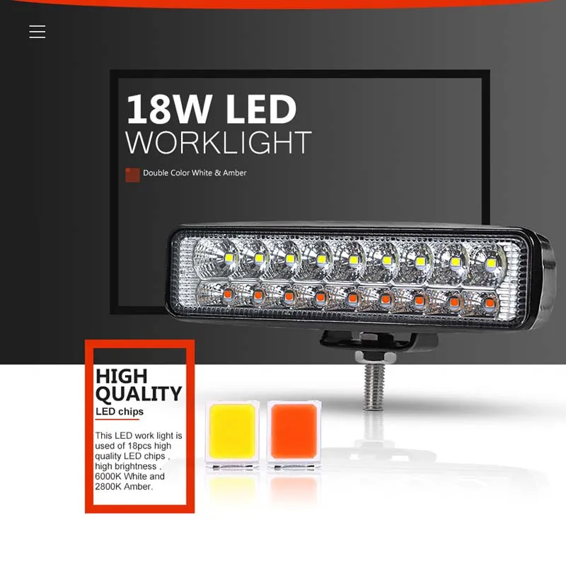 6 дюймовые 18 Вт мини светодиодные рабочие фары однорядные s светильник в 24 В для