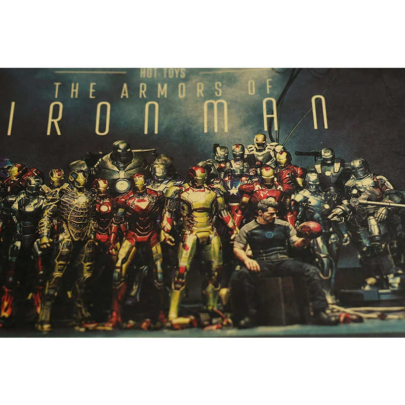 1 шт. фильм Marvel плакат Железный человек #2 #3 # крафт бумага Ретро домашняя спальня