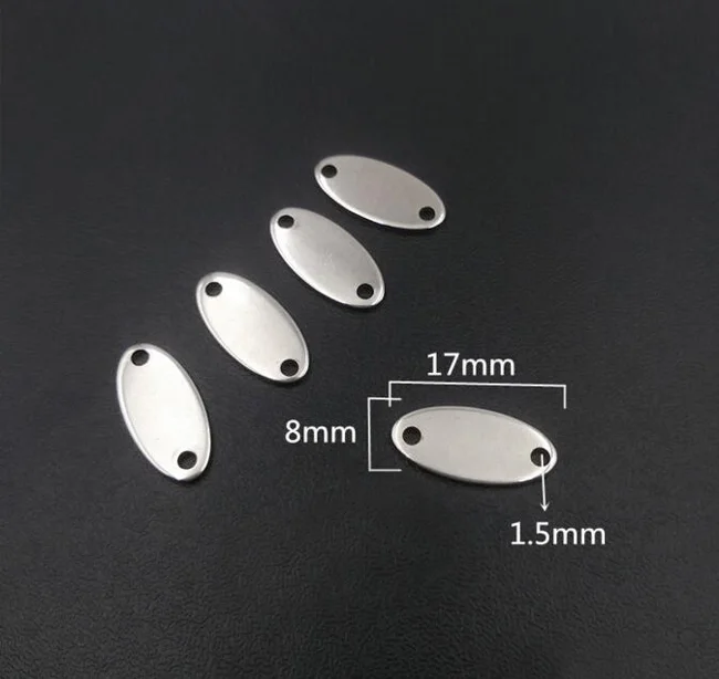 8*17 мм овальные штампованные разъемы из нержавеющей стали бирки для собак