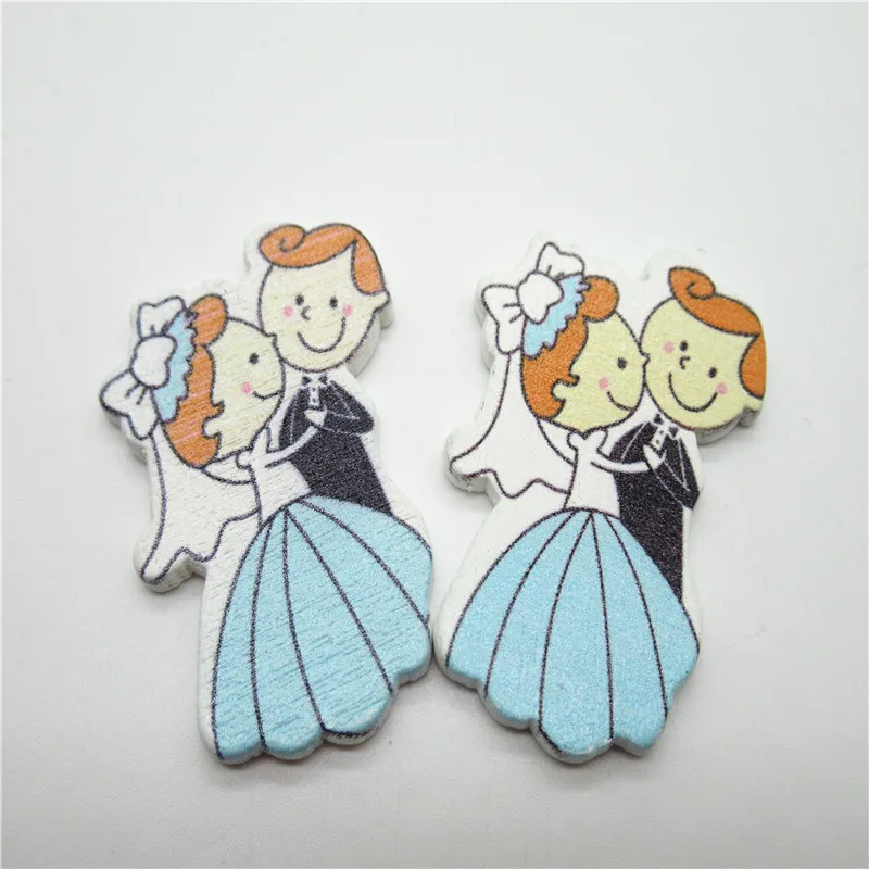 Деревянные белые раскрашенные Свадебные тематические поделки для жениха