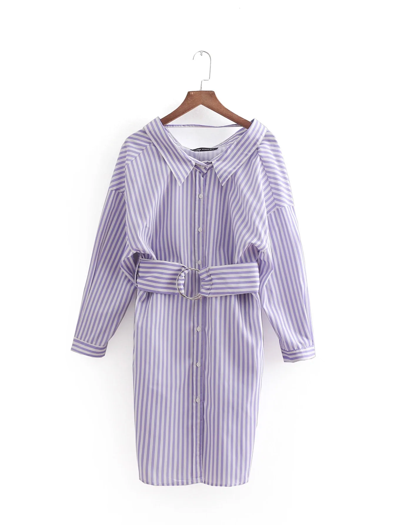 Женское мини платье VOGUEIN с длинным рукавом и принтом в полоску оптовая