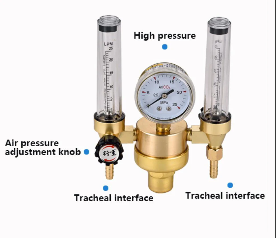 Двухметровый редуктор давления газовый расходомер аргоновый регулятор для