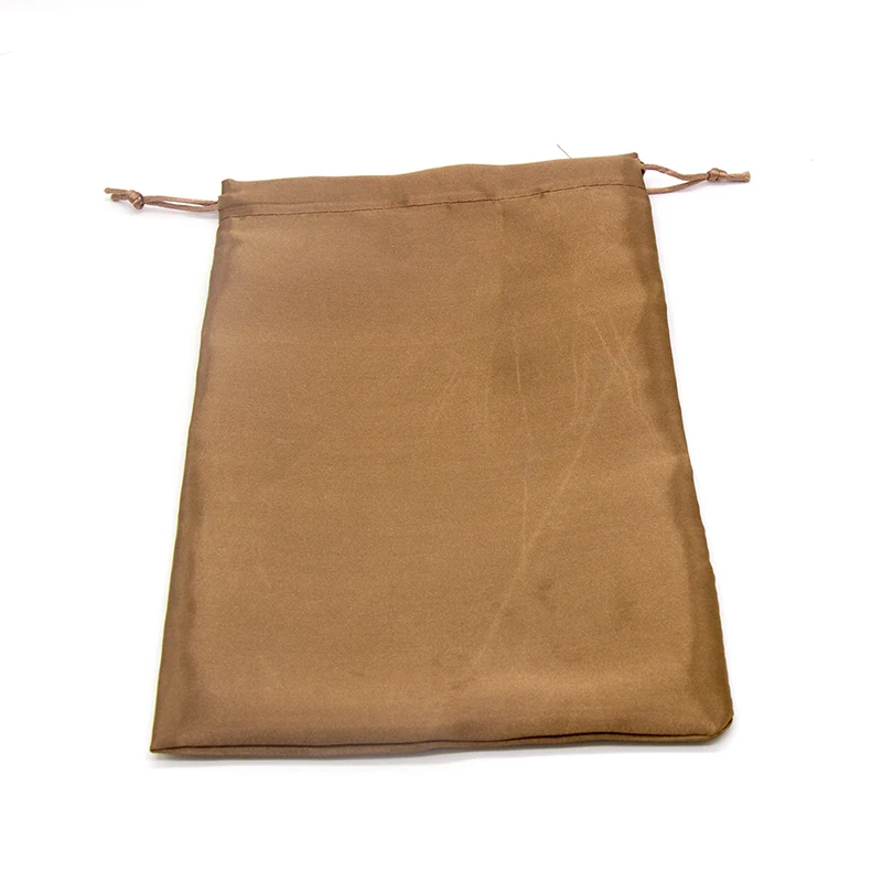 Изготовленный на заказ логотип парик коричневые упаковочные мешки атласные