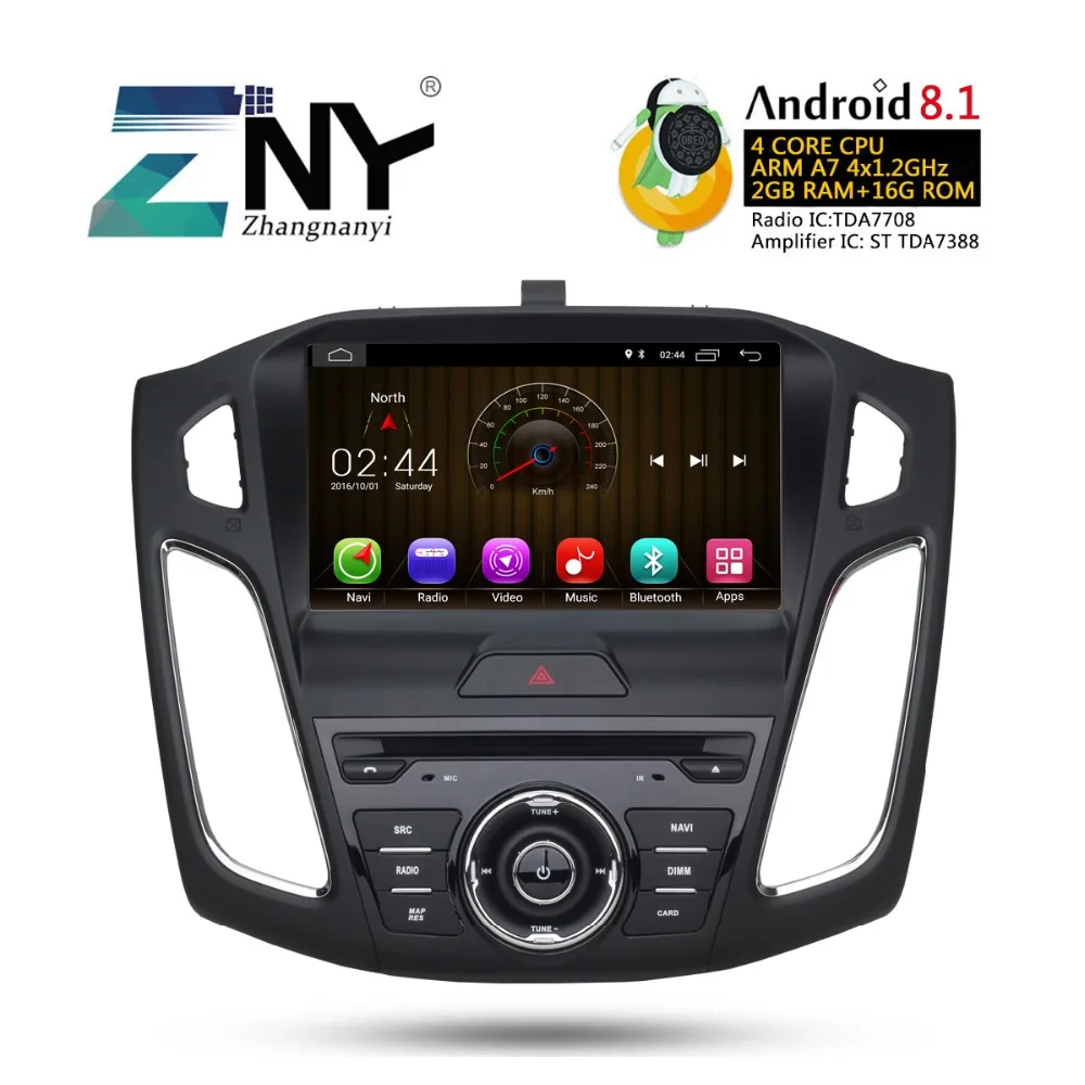 Android 8 1 автомобильный DVD Автомагнитола для фокуса 2011-2017 gps навигация Bluetooth