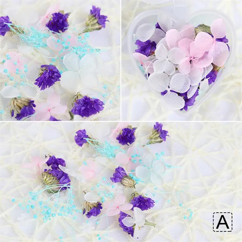 Mixed Flowers-A 12 сеток/коробка 3D Стразы для ногтей натуральные красочные сушеные цветы украшения для УФ-гель для дизайна ногтей лак украшения аксессуары - Цвет: Mixed Flowers-A