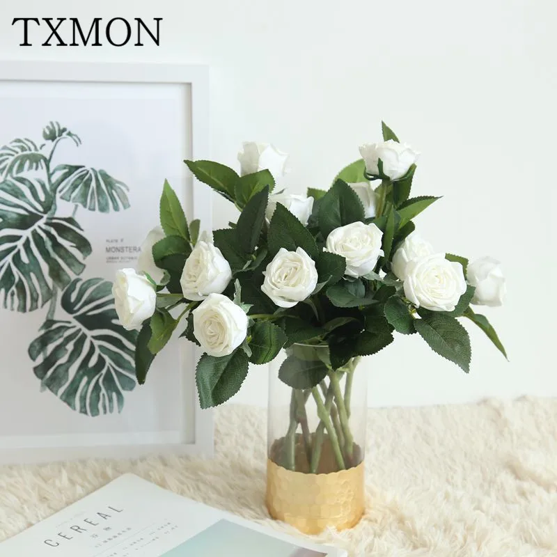 2 головки чайной розы Увлажняющие гелевые искусственные цветы украшение для дома