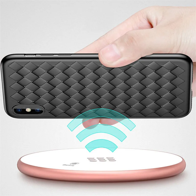 JOYCE Super Soft Phone Cases For iPhone 7 8 X XSMax Grid Luxury Case iphone 6 6s Plus XR XS Silicone Woven pattern Cover | Мобильные