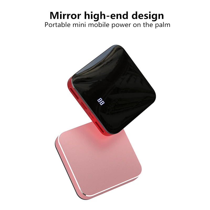 8000 мА/ч Ультрафиолетовый Зеркальный Алюминиевый сплав Портативный мини Мощность