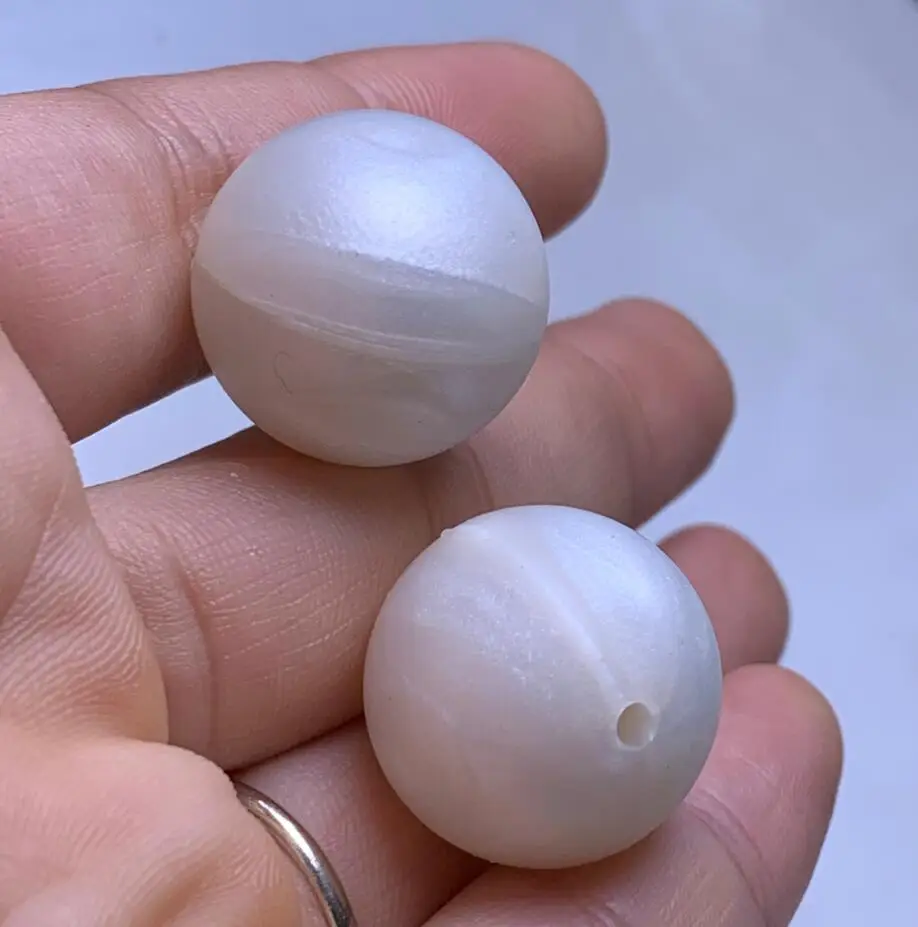 pearl 12 мм 10 шт. силиконовые бусины пищевой силиконовый для детей для прорезывания зубов продукты жевательные соски цепи бусы-клипсы Детские трофеи - Цвет: pearl