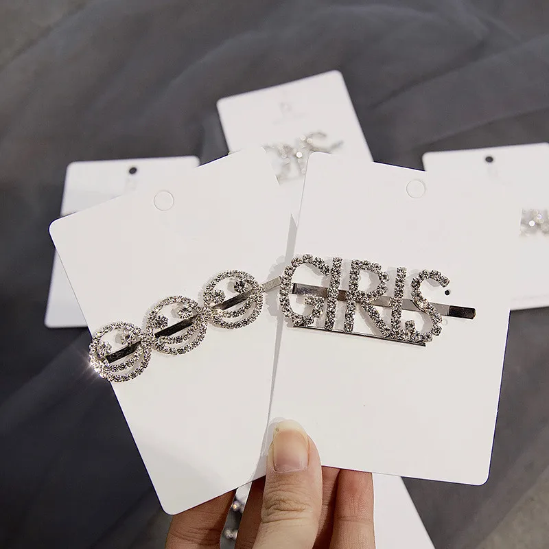 Буквы со стразами заколки для женщин волос аксессуары ювелирный