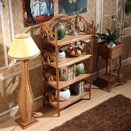 Книжный шкаф мебель для гостиной дома гостиница ротанговая деревянная полка