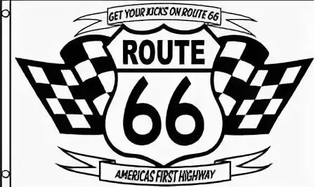 Флаг баннера route 66 90x150 см с веером из полиэстера 100D | Дом и сад