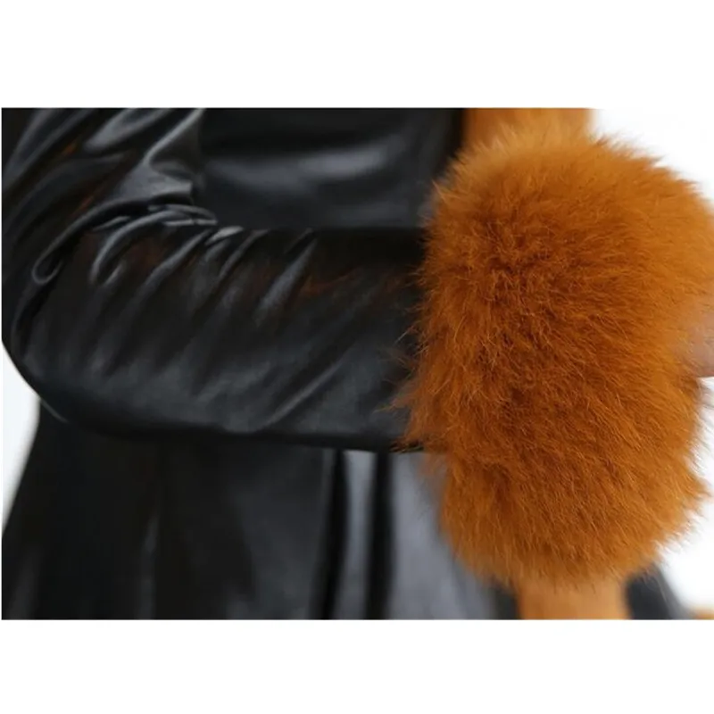 Женская зимняя шуба из искусственного меха женская утолщенная кожаная куртка