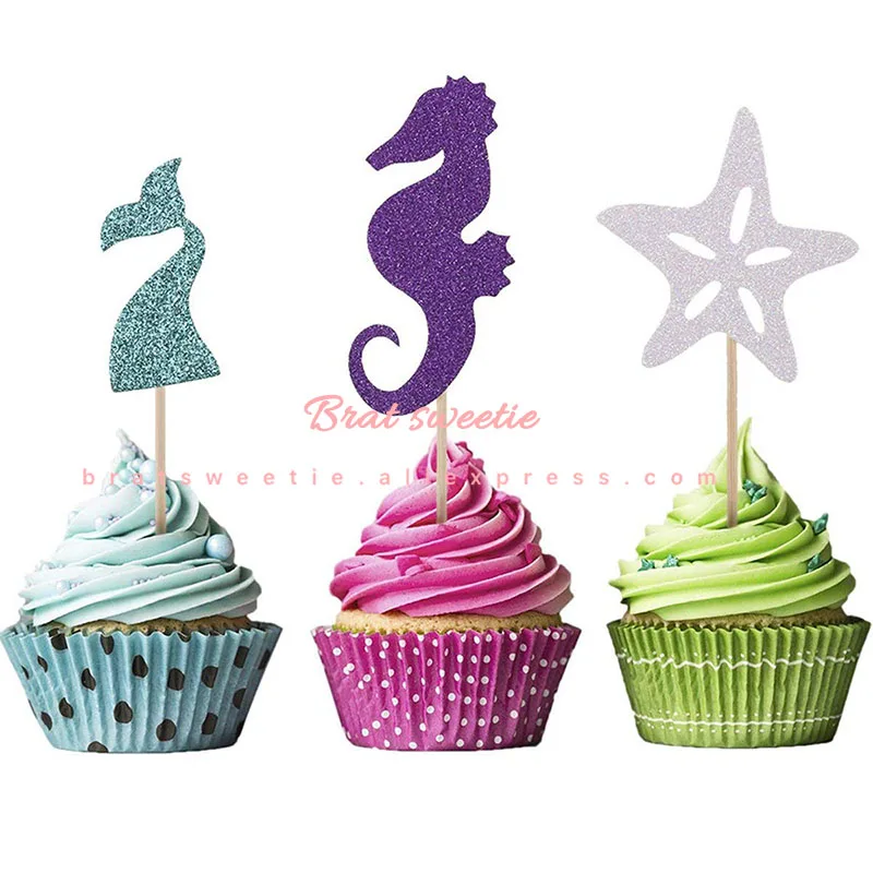 Топпер для торта русалка топперы капкейков морской тематической вечеринки