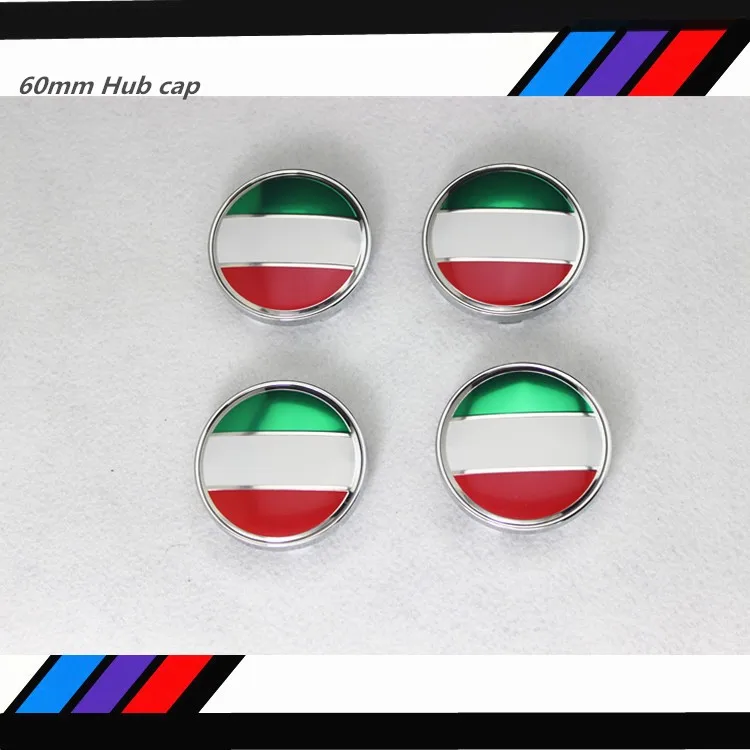 Новый 20 шт./лот 60 мм ABS покрытие Италия национальный флаг колеса автомобиля центр
