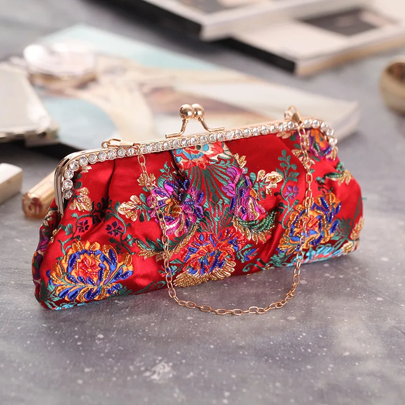 Мини кошелек ручной работы с вышивкой женская вечерняя сумка клатч bolsa feminina