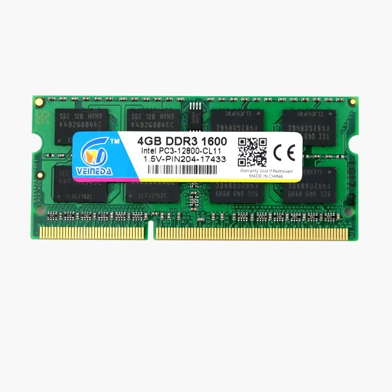 Ноутбук VEINEDA 4gb ddr3 ram 4GB 8GB 1333 1600 MHz sodimm Ram notebook Memory 1 5 V 204pin для Intel AMD|Оперативная