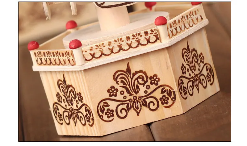 Деревянная музыкальная шкатулка ремесла заводная Музыкальная для Животных