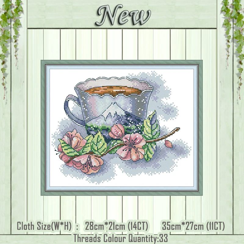 Декорации teacup французский цветочный diy картина Счетный принт на холсте DMC 11CT 14CT наборы вышивки крестиком наборы для рукоделия