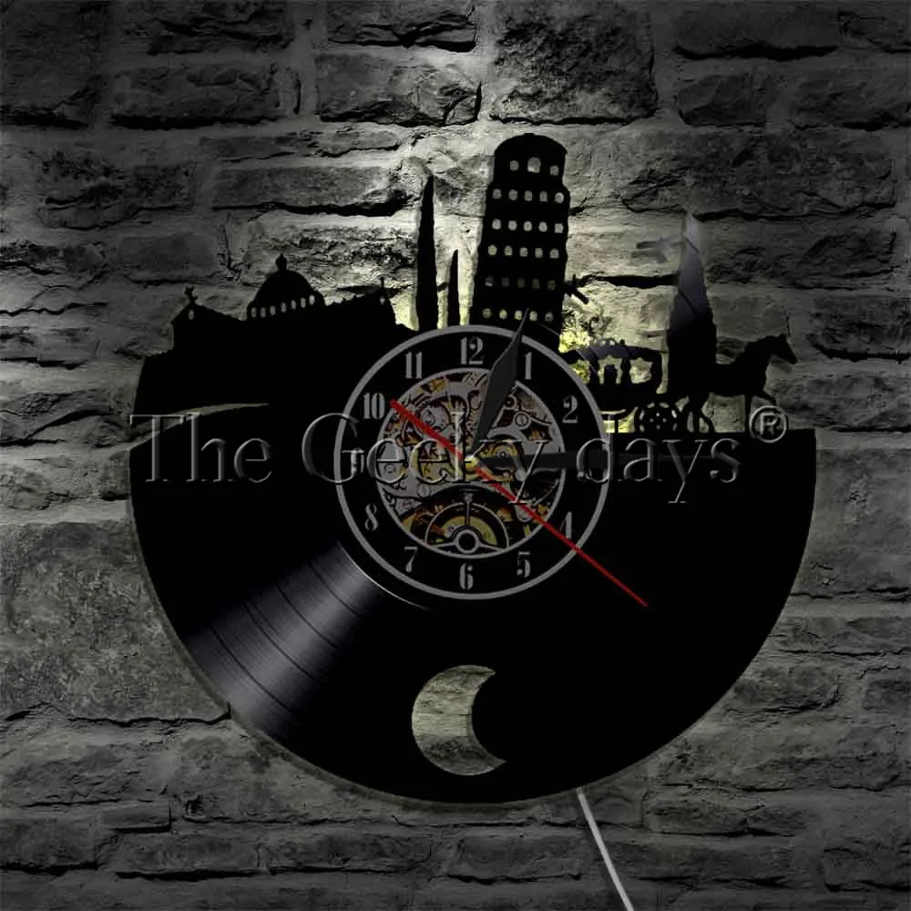 Итальянский Skyline Wall Art светильник ing Пизанская башня эмблема светящиеся город