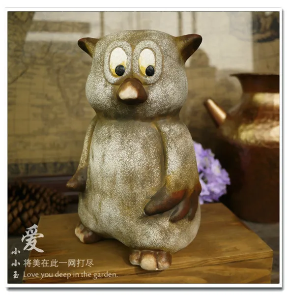 

Free Shipping Alice Dream Weird Owl Pottery Ornaments Decorations Lucky Christmas Gift Home Crafts