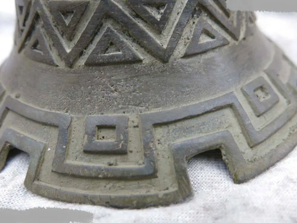 DS Китай Бронзовый резной красивый мелко геометрический узор буддийский