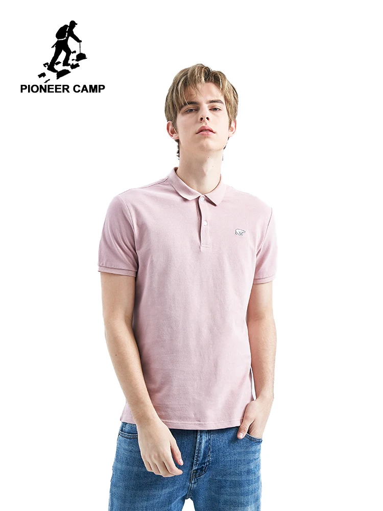 Pioneer Camp polo men shirts Brands Male Short Sleeve Casual Top Polo Solid Color Bear Embroidery shirt ADP901187 | Мужская одежда
