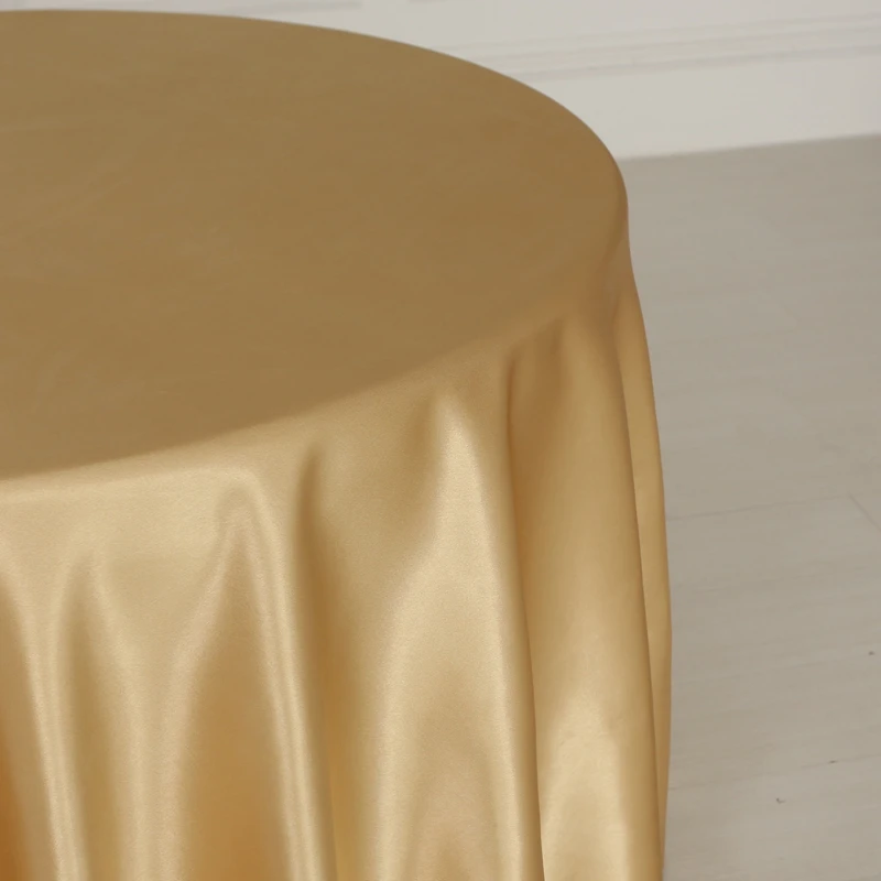 Двойные атласные золотые прямоугольные круглые квадратные скатерти для отеля