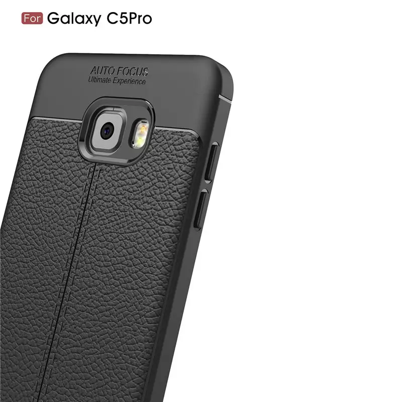 Ультратонкий чехол s для samsung Galaxy C5 Pro мягкий силиконовый из ТПУ с рисунком личи |