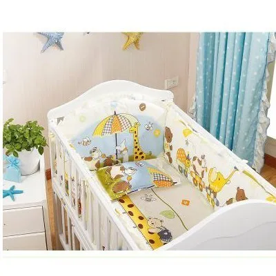 happy travel 70cm 120*70 см, 6 шт., чистый хлопок, бампер для детской кровати, съемное постельное белье для новорожденных, детская кроватка, бампер, декор для детской комнаты, детское постельное белье - Цвет: happy travel 70cm