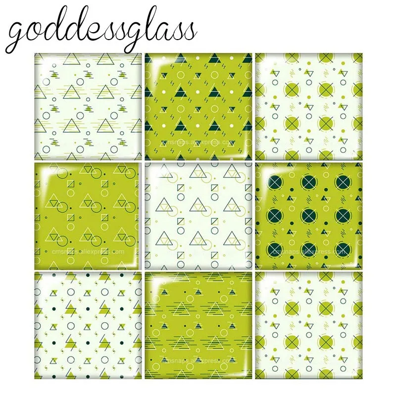 Новые яркие линии точки квадраты узор красочные 12 мм/20 мм/25 мм/30 мм квадратный