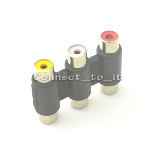 (5 шт./партия) RCA адаптер 3 AV Аудио Видео переходник Мама мама разъем|connector