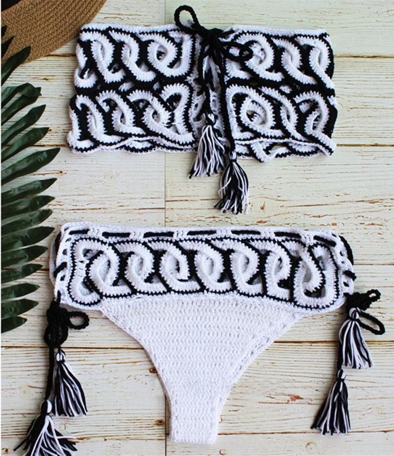 Бикини ручной работы набор купальник для женщин сексуальный с открытыми плечами