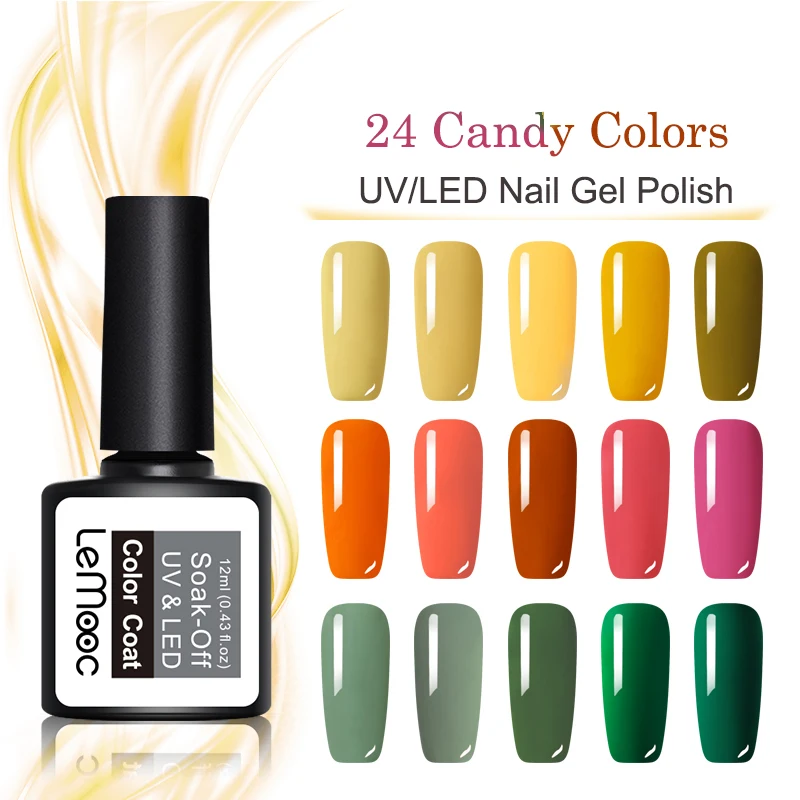 Гель лак для ногтей LEMOOC 8 мл цветной Полупостоянный УФ /светодиодный дизайна 24