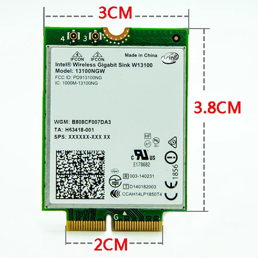 Модуль беспроводной док-станции NGFF M.2 4230 Wi-Fi адаптер + Bluetooth 4 0 для Intel Wireless Gigabit Sink