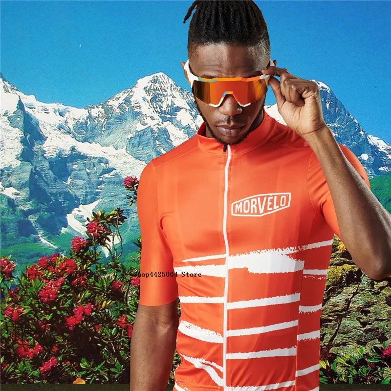 Новый комплект одежды для велосипедистов TEAM Morvelo 2019 с 9D подушкой для шорт, мужская профессиональная майка с короткими рукавами и шорты BICYCLING Maillot Culotte.