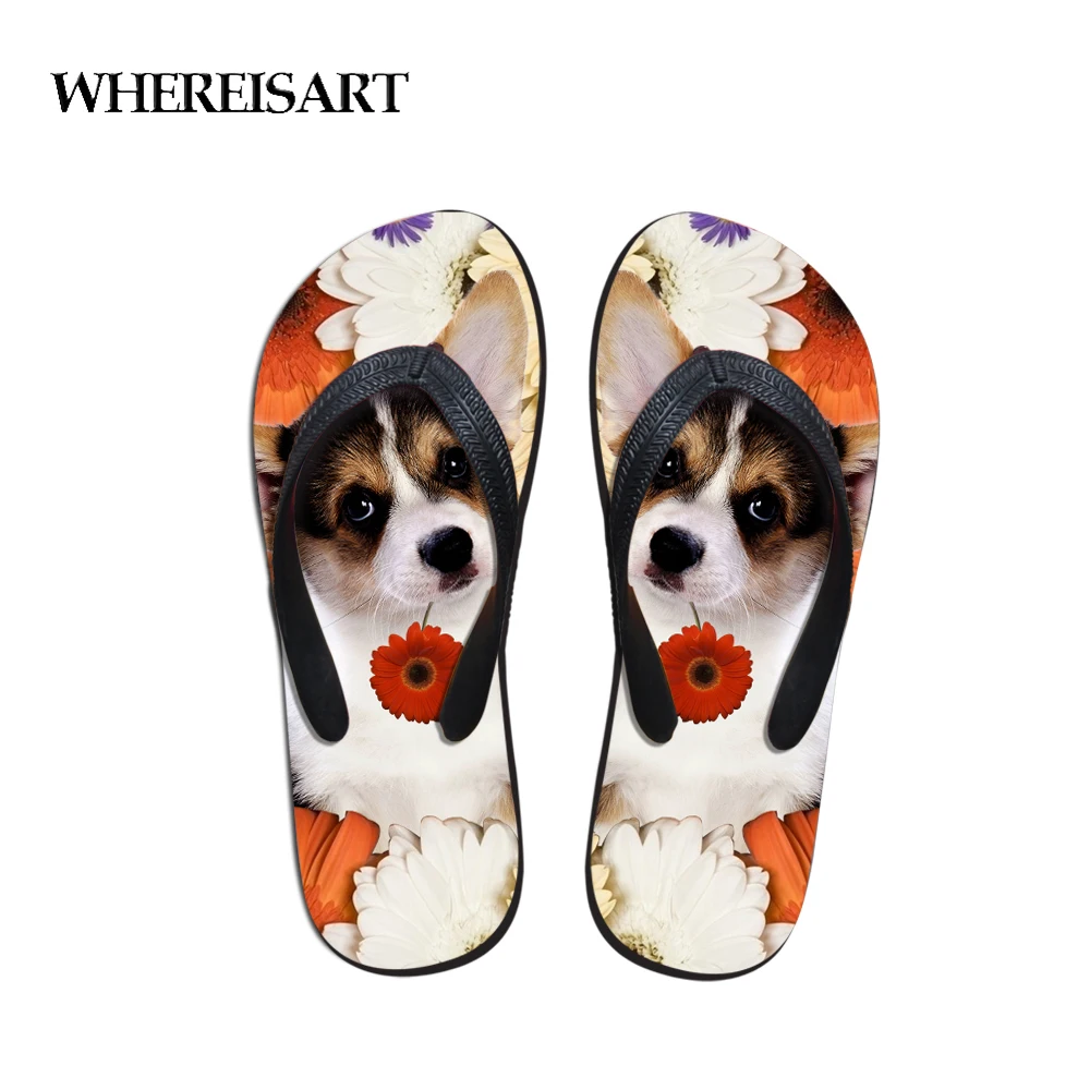 WHEREISART/Летние вьетнамки на заказ Kawaii Женские Вьетнамки с цветочным принтом
