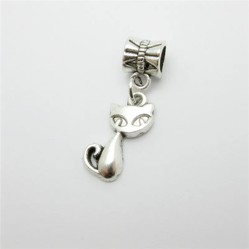 Новый 25 шт. кошка Шарм бусинки с большими отверстиями европейский кулон Подходит