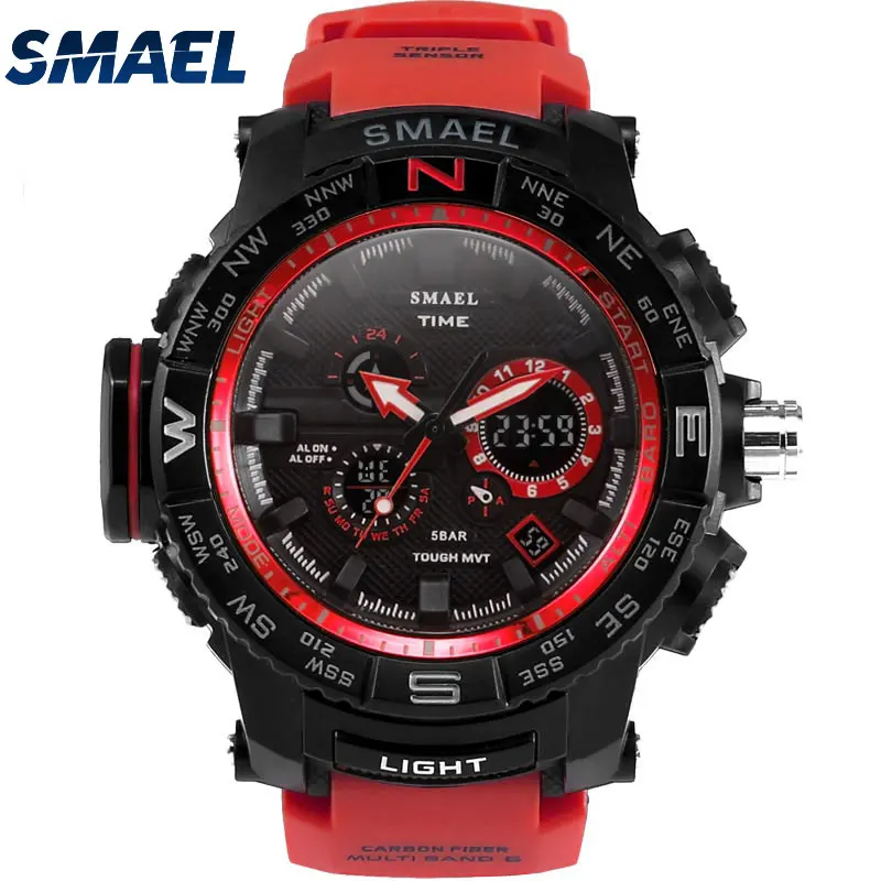 Smael бренд 2017 Водонепроницаемый ремешок Мужчины Элитный часы Авто Дата временный