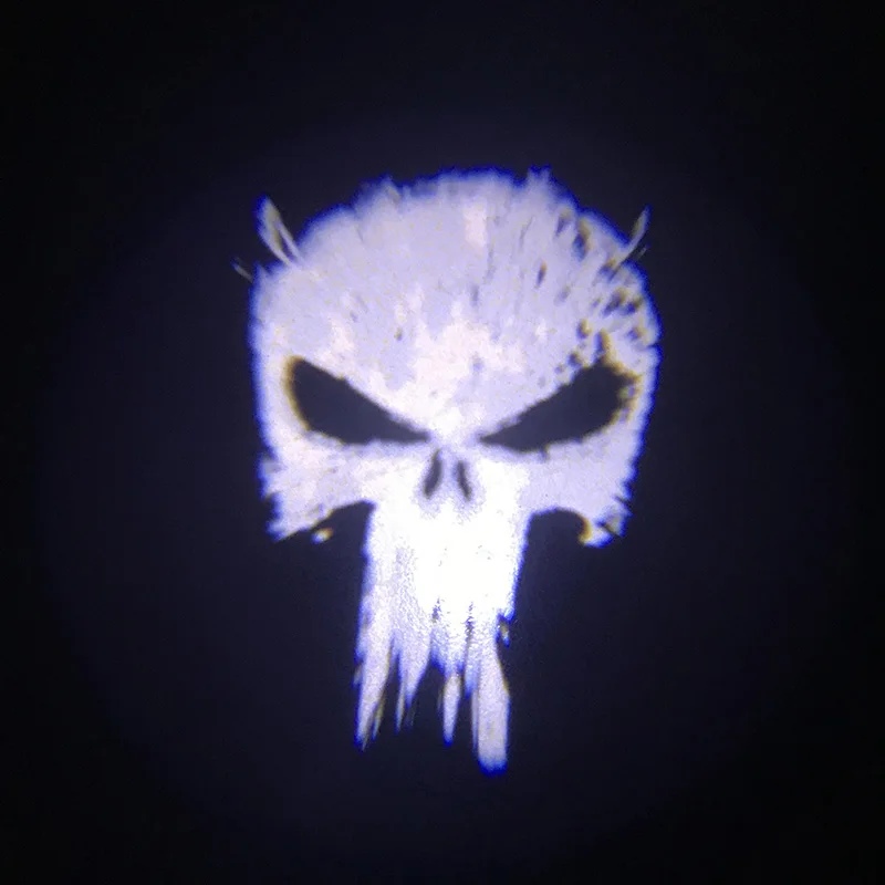 White Skull 1 шт., беспроводной Автомобильный Дверной светильник, проектор, логотип, призрак, тень, лампа для Renault, peugeot, Jeep, Subaru, hyundai, Nissan, автомобильный светильник - Испускаемый цвет: White Skull