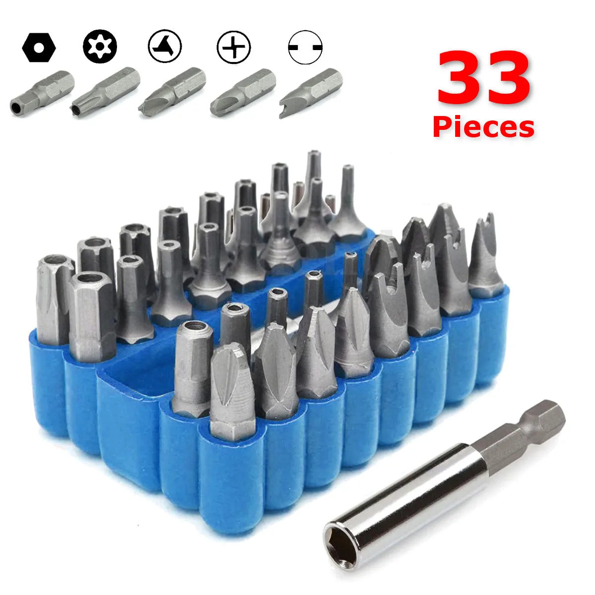 33 шт./компл. звезда шестигранный ключ Torx Мини электрическая отвертка бит держатель Наборы хром Ванадий безопасности с алмазным напылением для Tamperproof